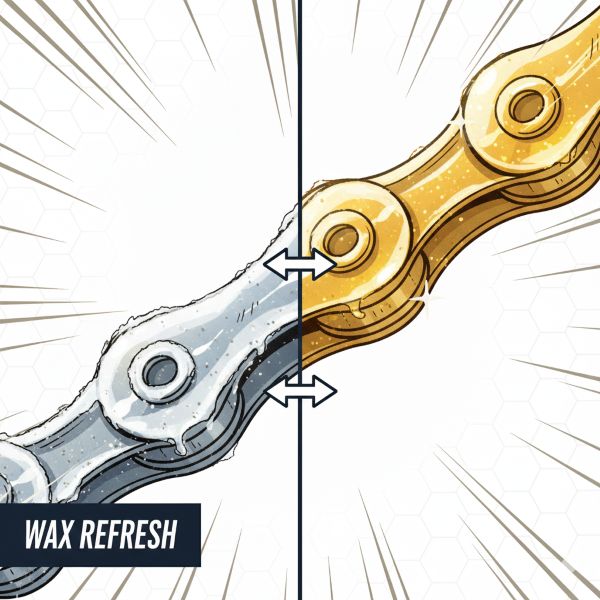 Regelmässiger Wachs-Service für saubere Fahrradketten