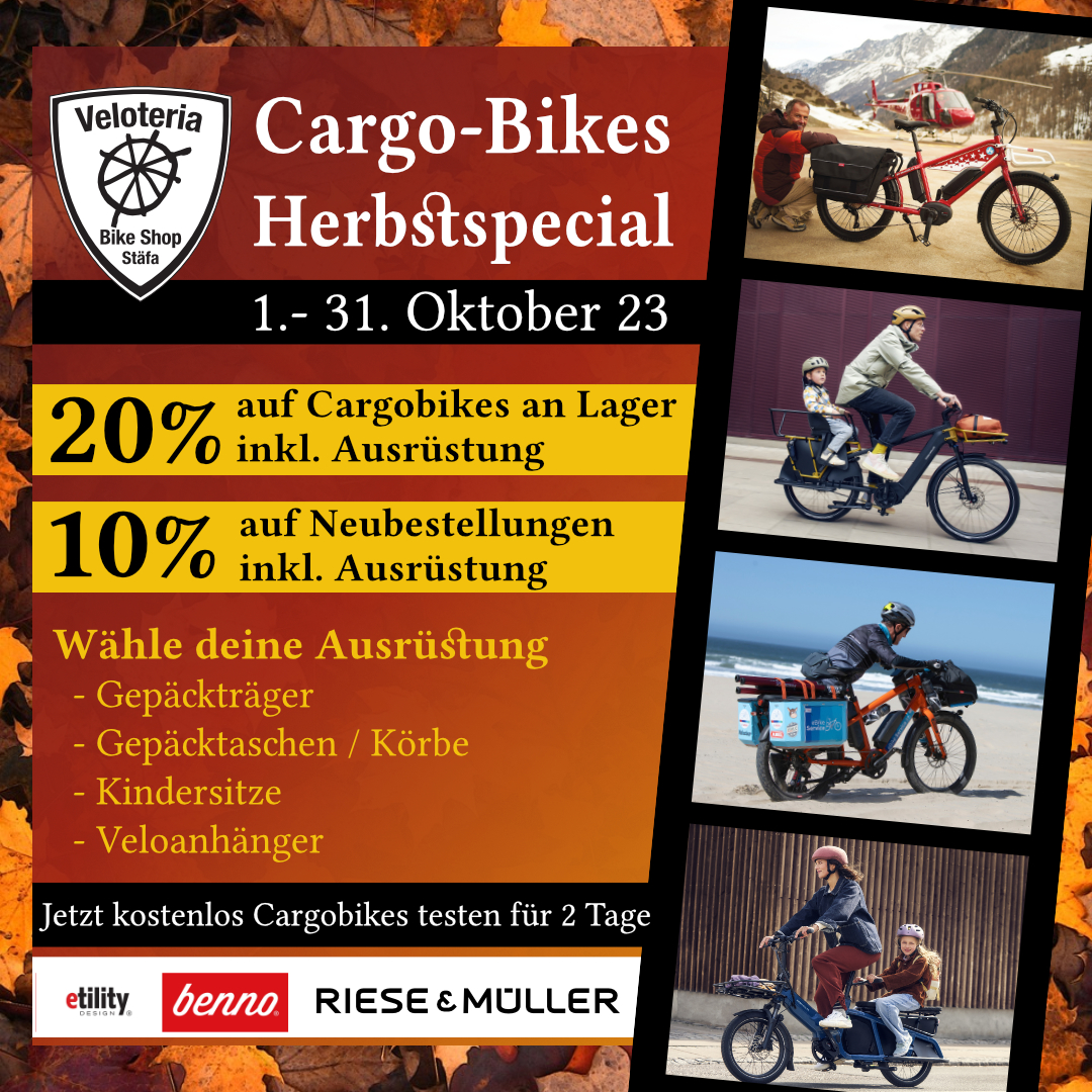Herbstspecial: 10-20% auf Cargobikes